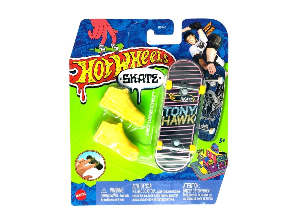 Hot Wheels Skate Fingerboard And Shoes Tony Hawk Lined Luminescence