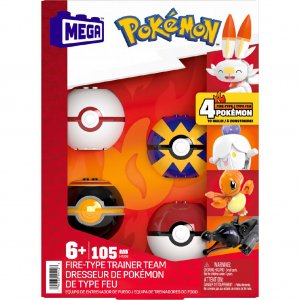 Jazwares Pokémon MEGA Construction Set Fire-Type Trainer Team