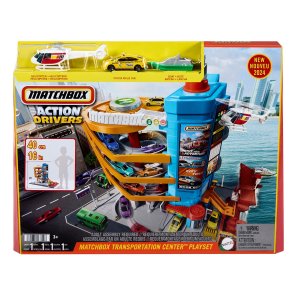 Mattel Matchbox Action Drivers Transportní centrum s taxíkem lodí a helikoptérou HXL47
