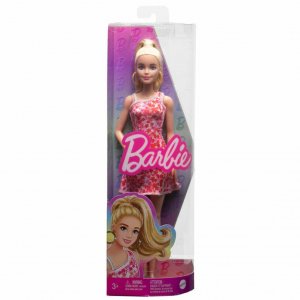 Barbie Modelka ružové kvetinové šaty