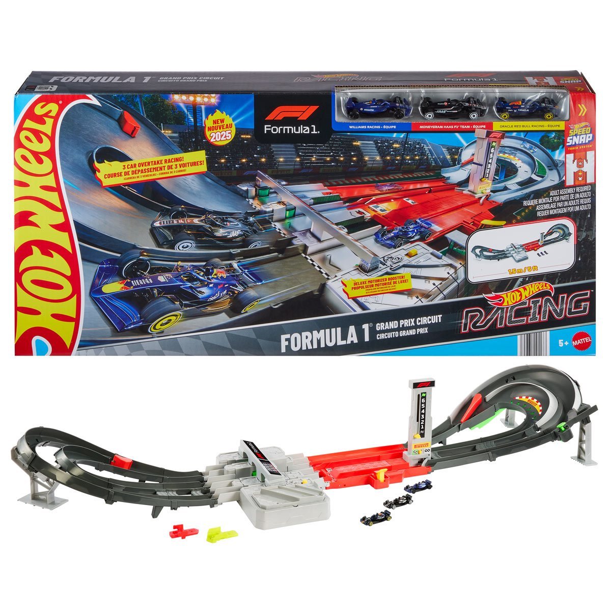 Mattel JDY16 Hot Wheels Racing závodní dráha Formule 1 a 3 autíčka 1:64