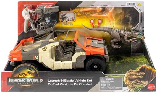 Mattel Jurský svět Super terénní auto s řidičem a dinosaurem JGB59