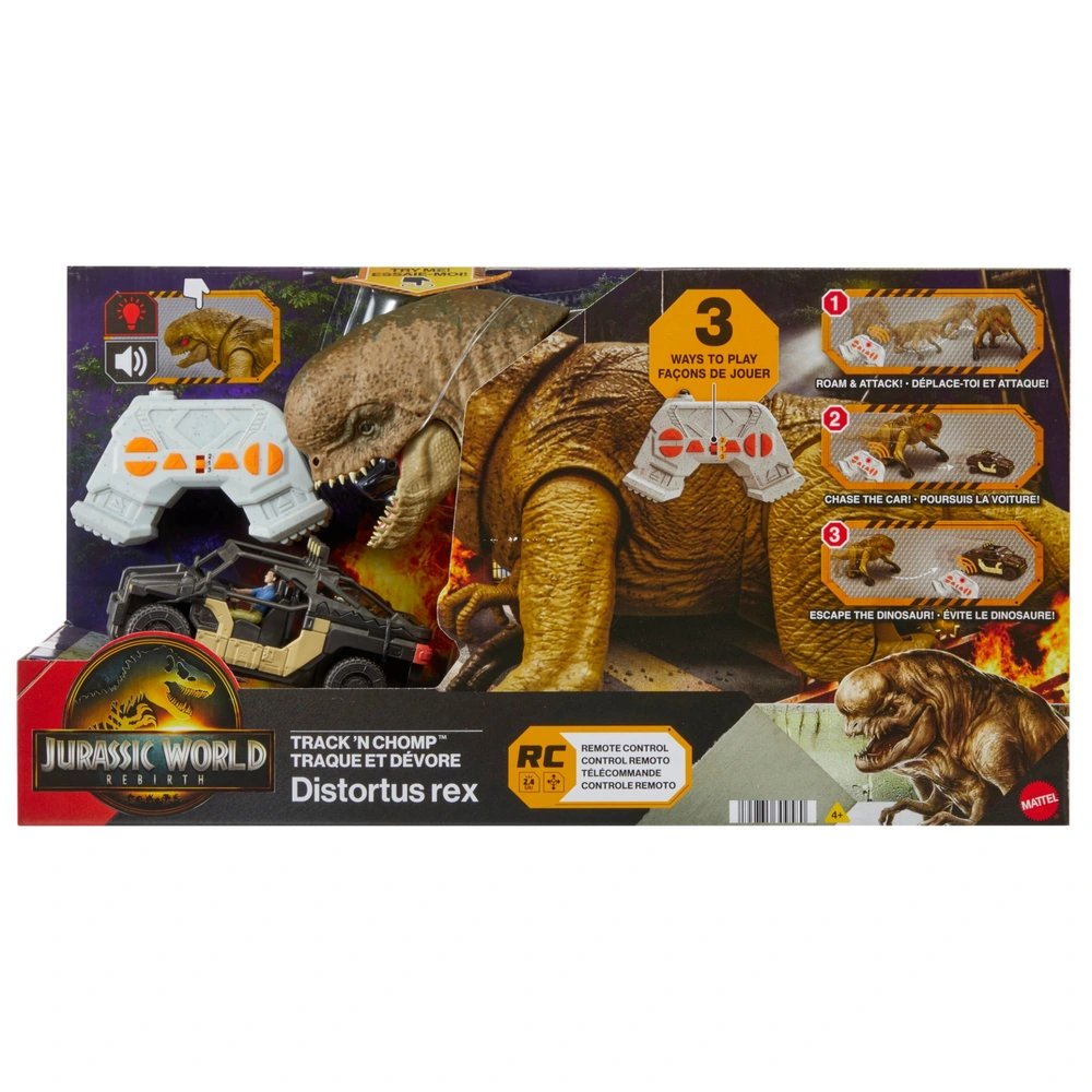 Mattel Jurassic World Jurský svět Rebirth Dálkově ovládaný dinosaurus Distortus Rex JGB65
