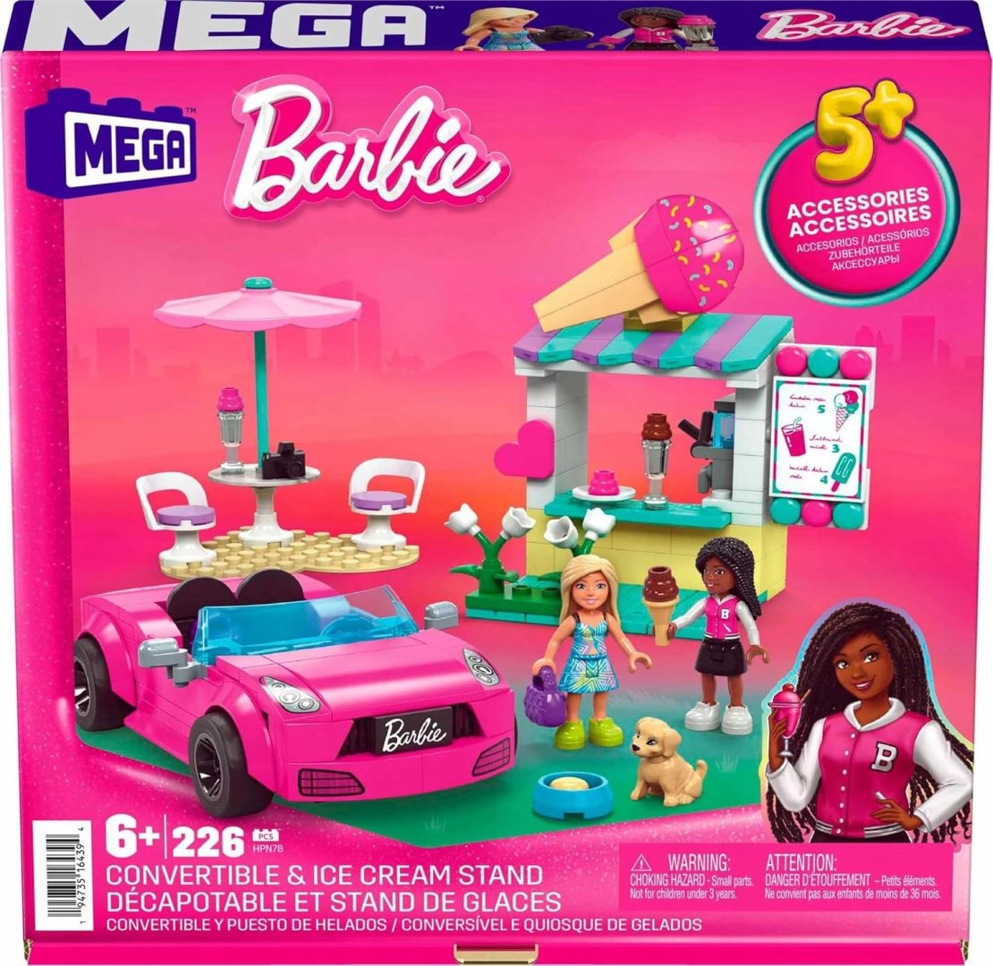 Mega Bloks Stavebnica Barbie Sada Kabriolet a stánok so zmrzlinou HPN78