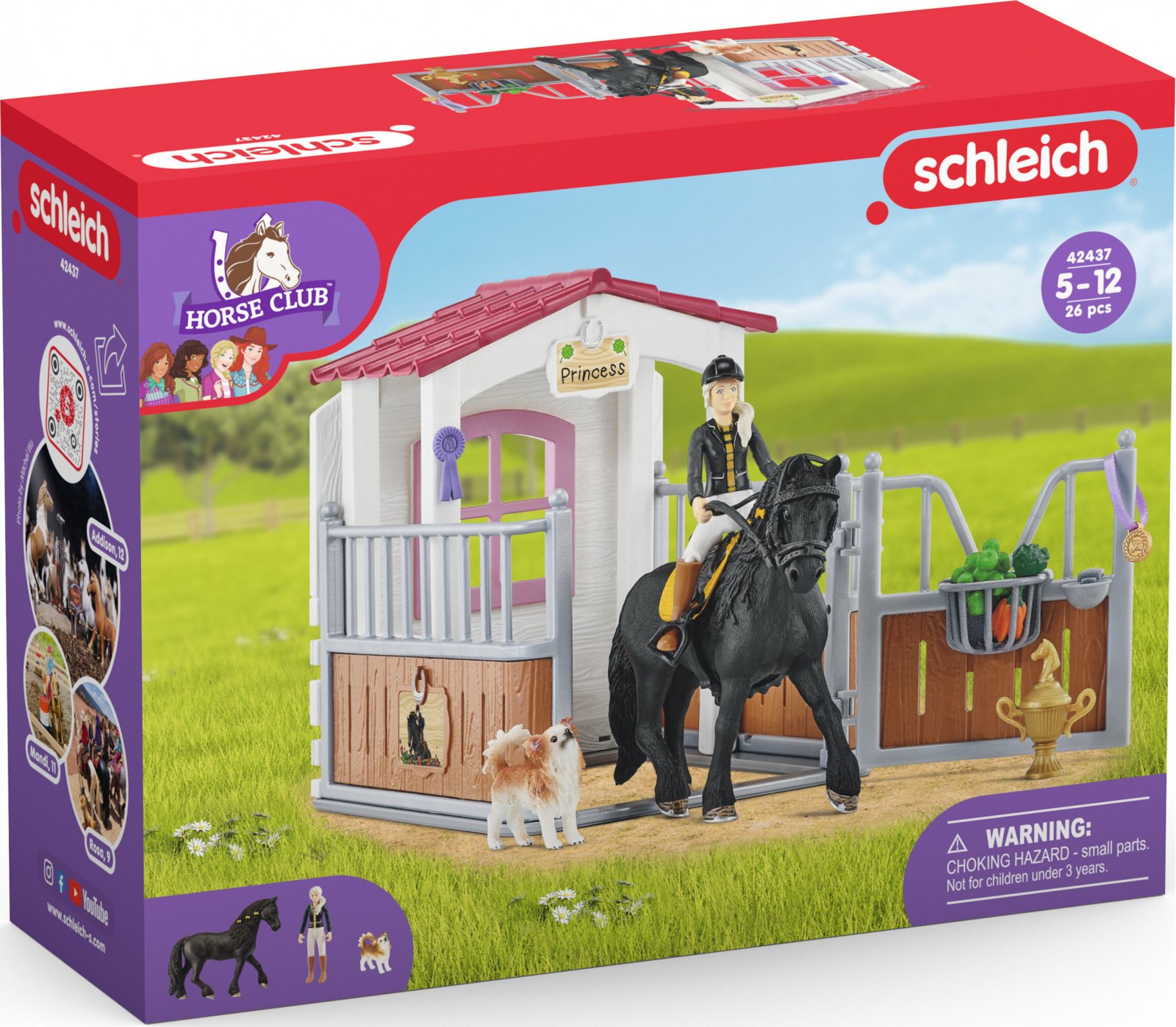 Schleich Stajňa s koňom klubová, Tori + Princess 42437