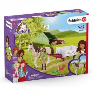 Schleich 42533 Sarah s koníkem a zvířátky kempují