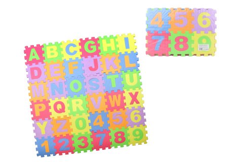 Pěnové puzzle 36 ks čísla a písmena
