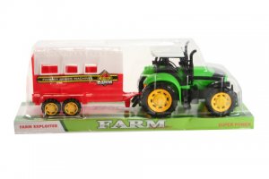 Traktor setrvačník s přívěsem na koně