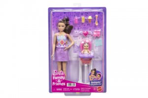 Barbie Skipper babysitter chůva s jídelní židličkou JJB44