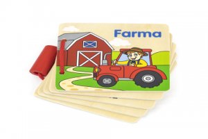 Dřevěná knížka - farma český jazyk