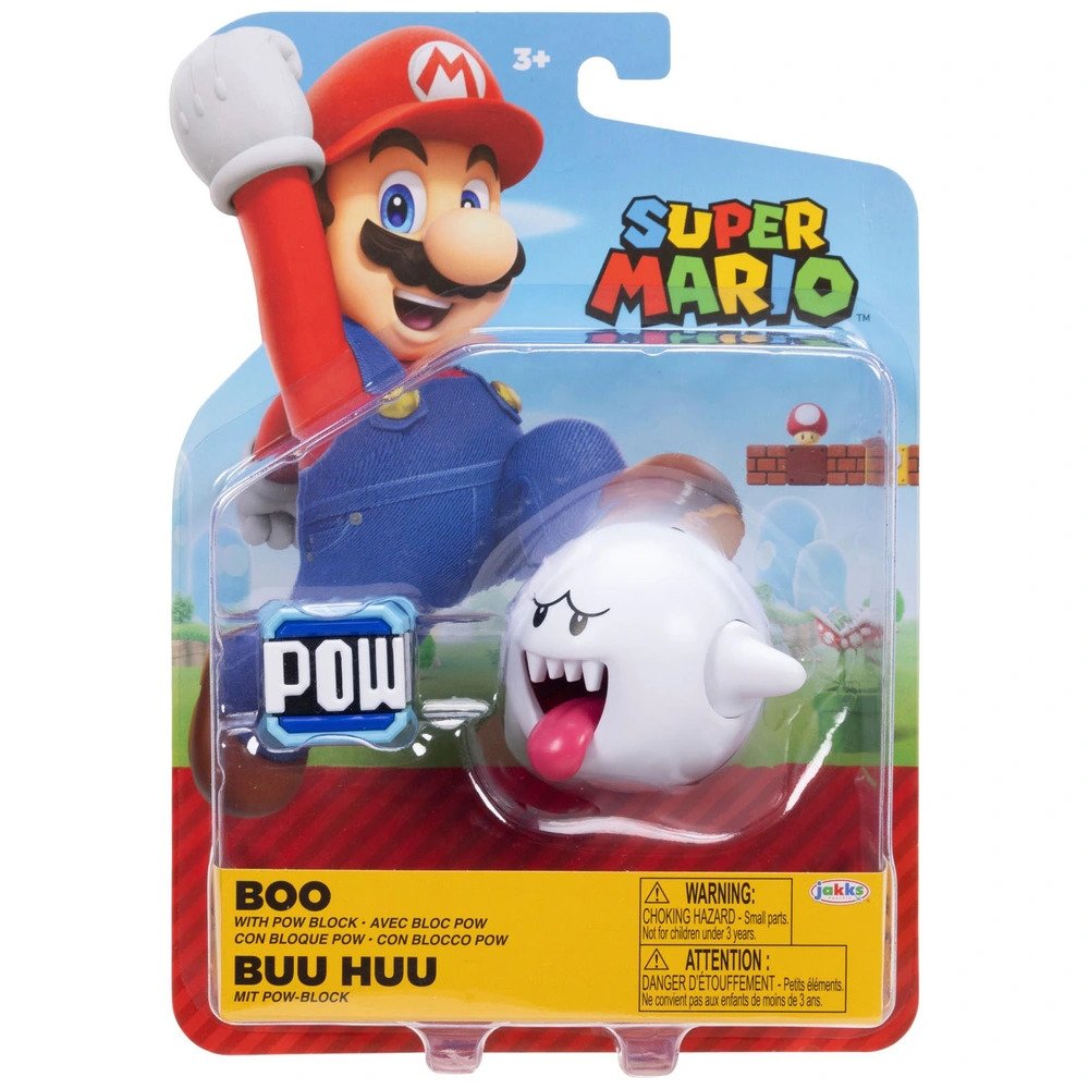 JAKKS Pacific Nintendo Super Mario Figurka Boo with Pow Block 10 cm