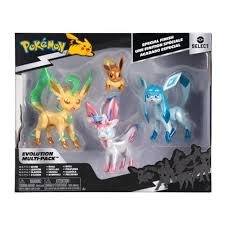 Jazwares Pokémon Select Evolution Multipack Figurky Eevee Leafeon Glaceon Sylveon