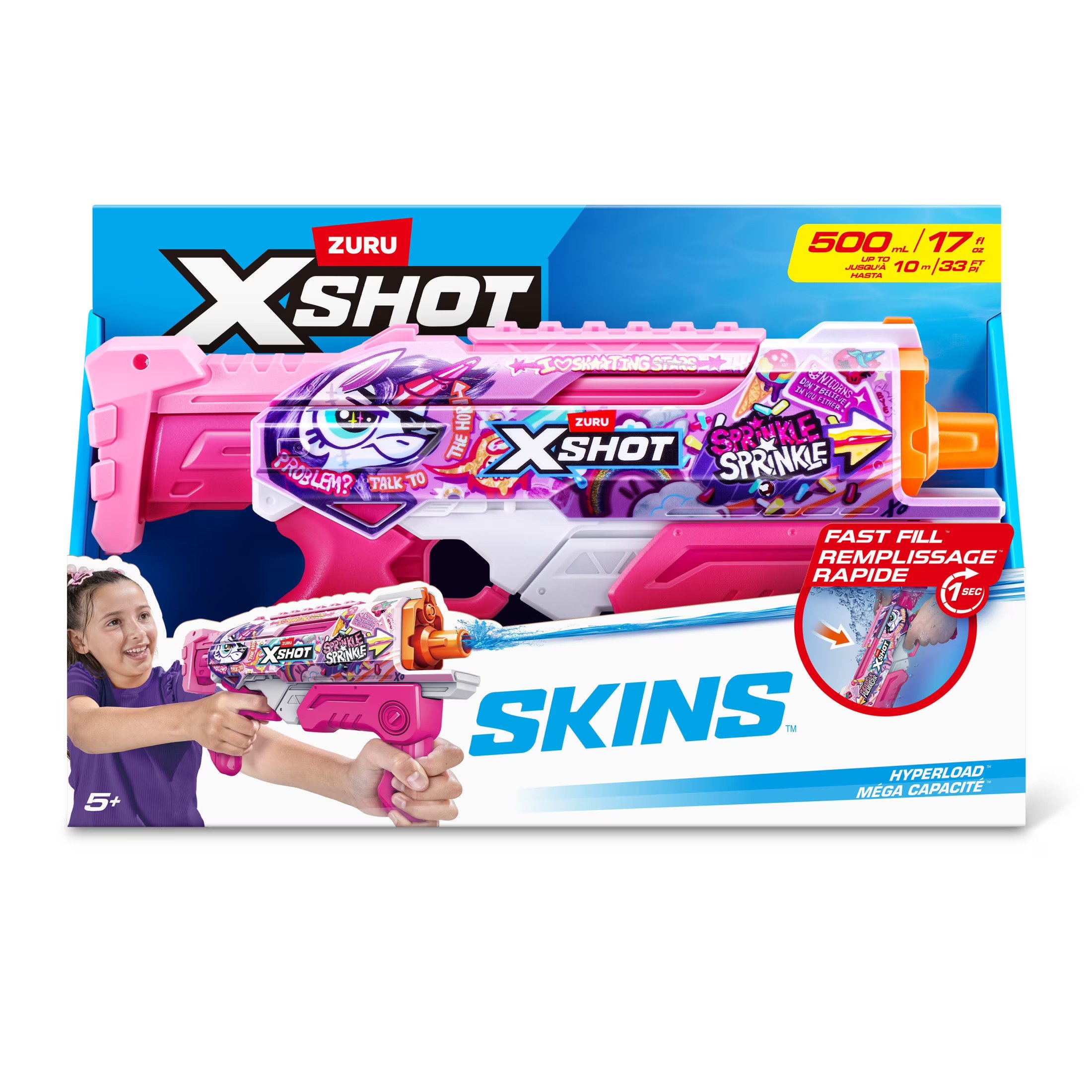 ZURU X-Shot Skins Fast-Fill vodní pistole Jednorožec