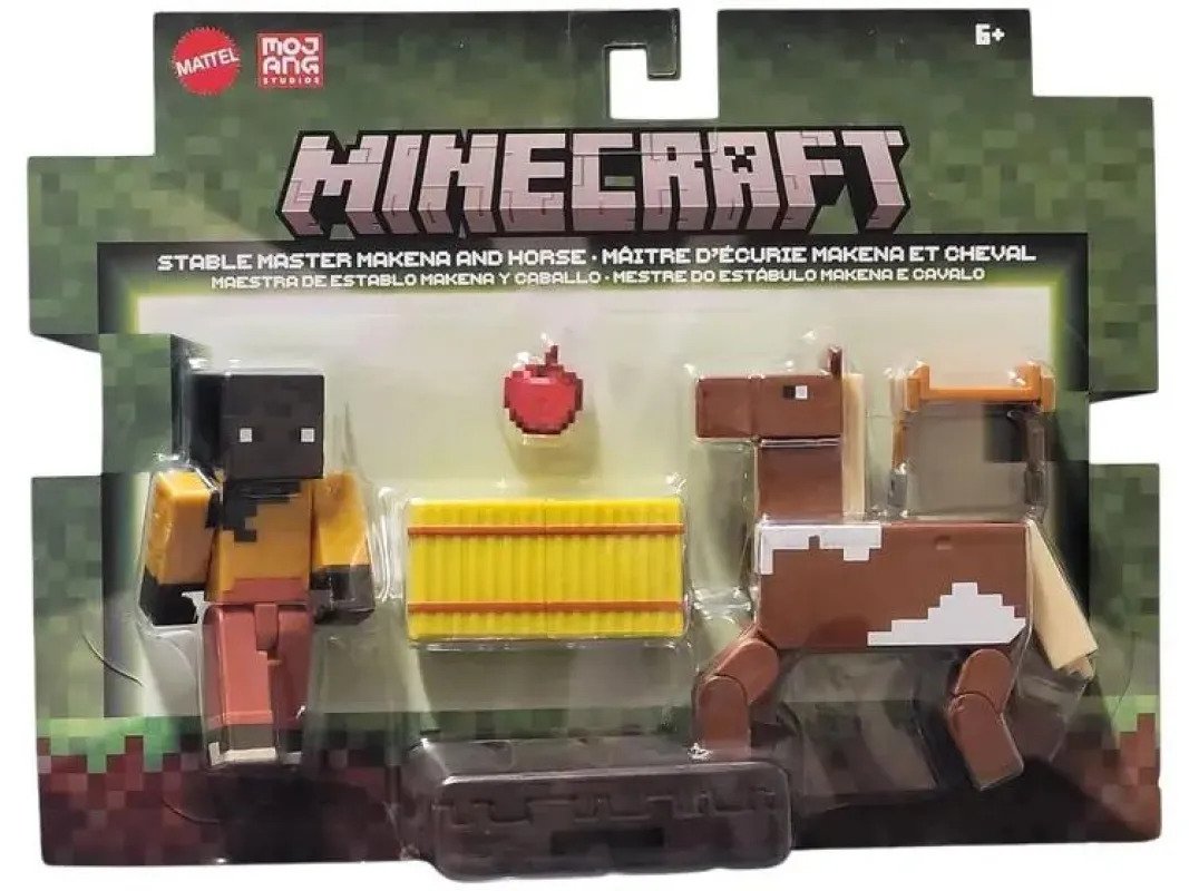 Mattel Minecraft základná figúrka 2 kusy - majster stajne Makena a kôň JCN57