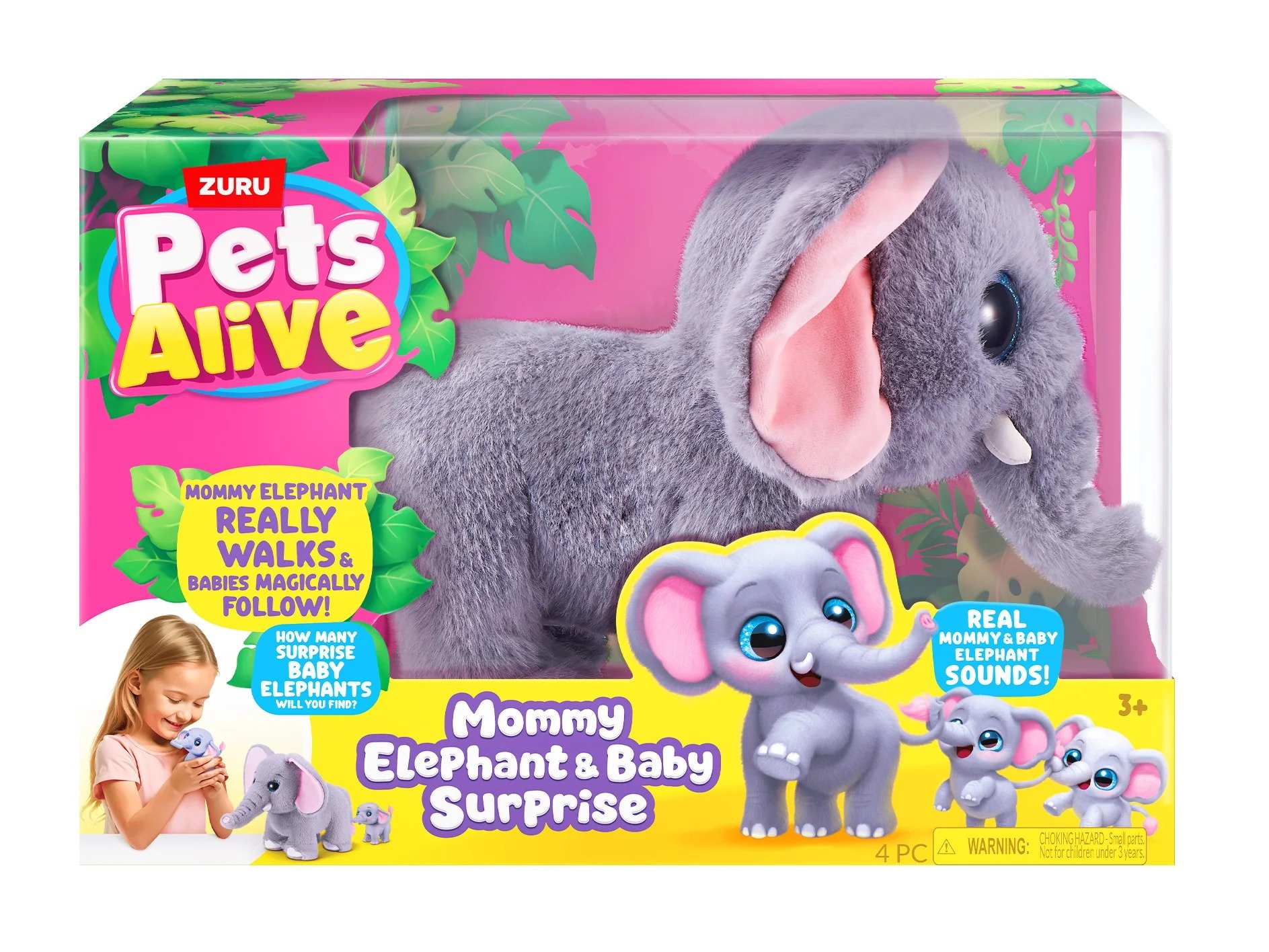 Zuru Pets Alive Sloní maminka s překvapením pro mláďata