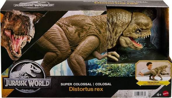 Mattel Jurský svět Obří dinosaurus Super Colossal Distortus Rex 80cm JKG95