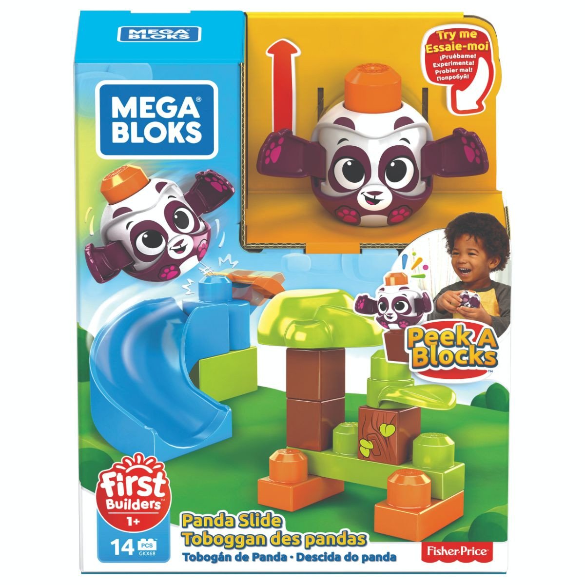 Mega Bloks Peek and Blocks große Rutsche – Waldpanda