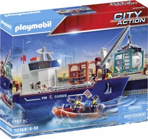 Playmobil 70769 Großes Containerschiff mit Zollschiff