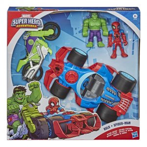 Hasbro Playskool Marvel Super Hero Akční Jízda Dobrodružný Hulk a Spider-Man E9520