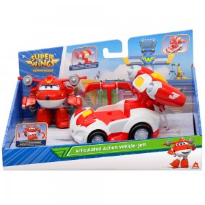 Super Wings polohovateľná Akčná figúrka Jett s vozidlom