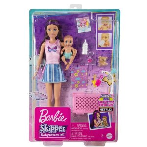 Barbie Skipper pestúnka - Set Ospalé bábätko a Skipper