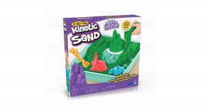 Kinetic Sand Krabice tekutého písku s podložkou Zelená