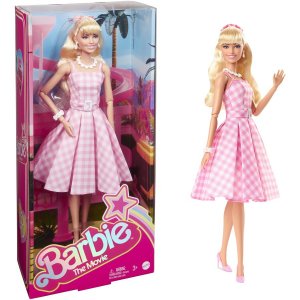 Barbie panenka sběratelská z Filmu ve starých kostkovaných šatech