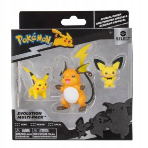 Jazwares POKEMON Select Pichu Pikachu Raichu 3 Figuren