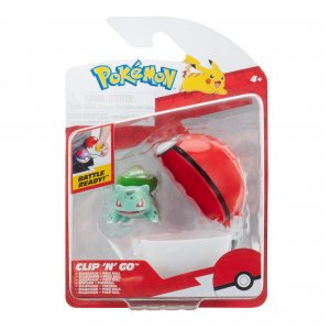 Jazwares Pokemon Clip and Go Pokéball-Figur Bulbasaur